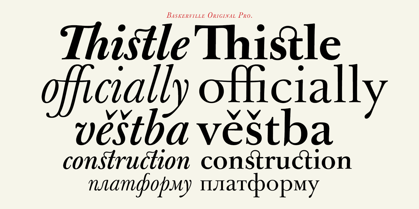 Ejemplo de fuente Baskerville Original Pro 10 Bold Italic